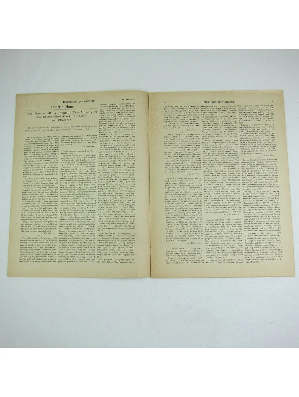 Brethren Evangelist Christian Newspaper Ashland Ohio Antique October 29th 1902